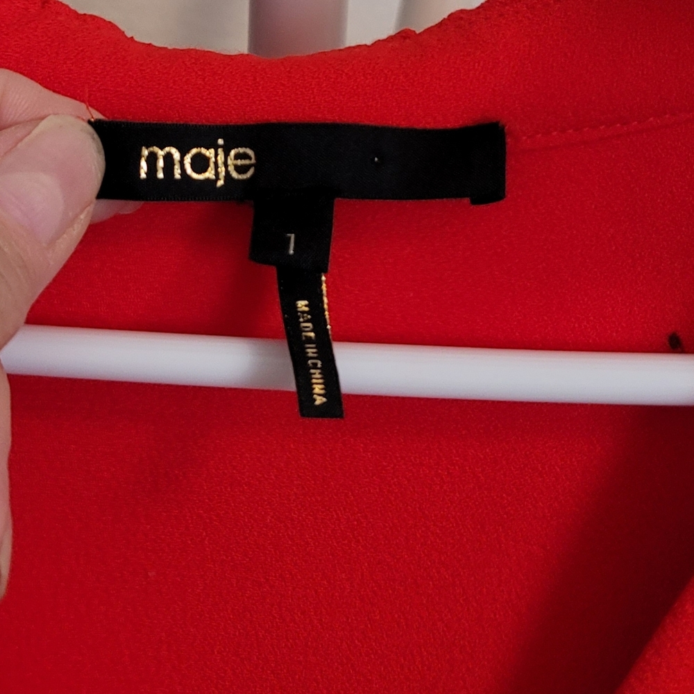 Maje Rutta Ruffled Crepe Mini Dress - Picture 6 of 15